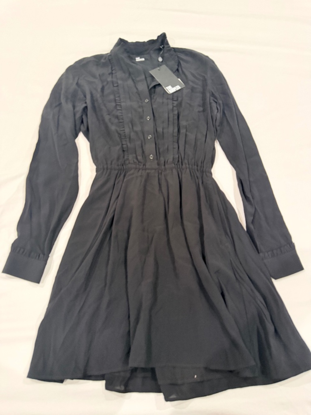The Kooples BNWT Black Long Sleeve Shirt Dress - Size FR0 / US XS